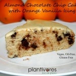 Almond Chocolate Chip Cake with Orange Vanilla Icing