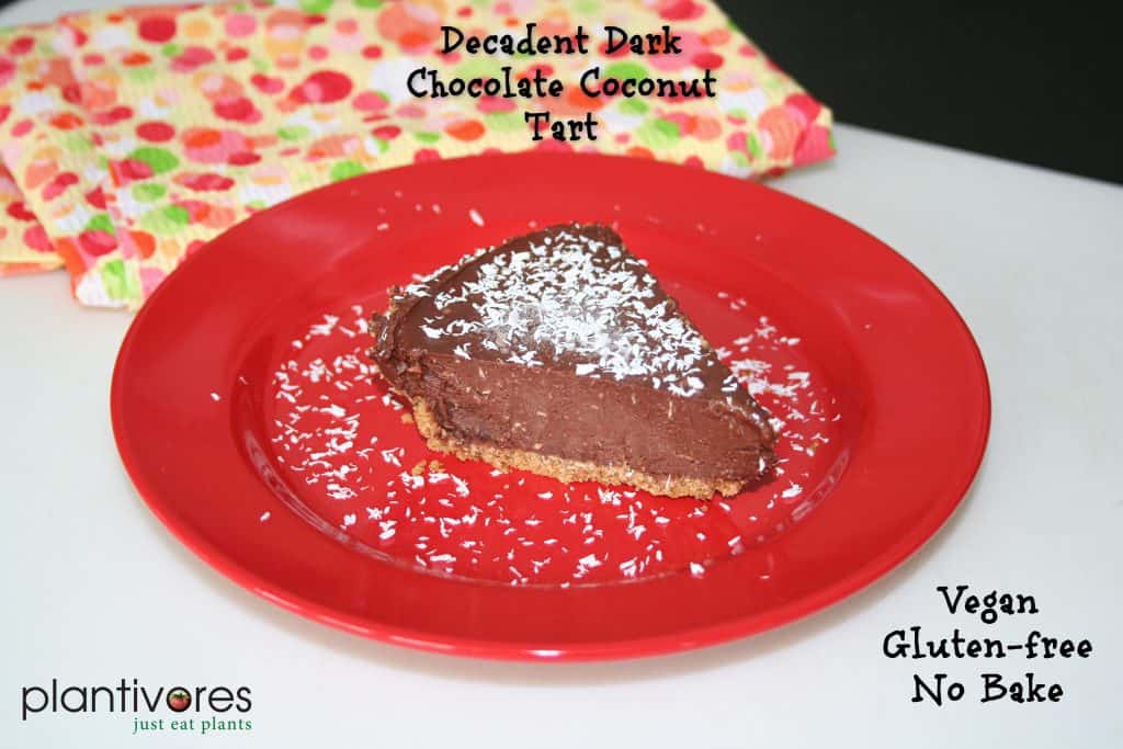 Decadent Chocolate Coconut Tart | Plantivores