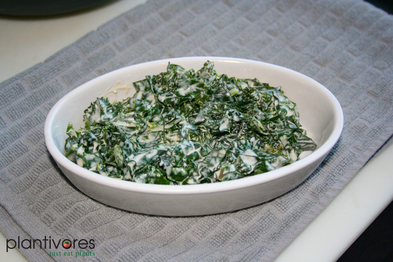 Vegan Creamy Kale (Gluten-free) - Plantivores - Creamed Kale, Oil ...